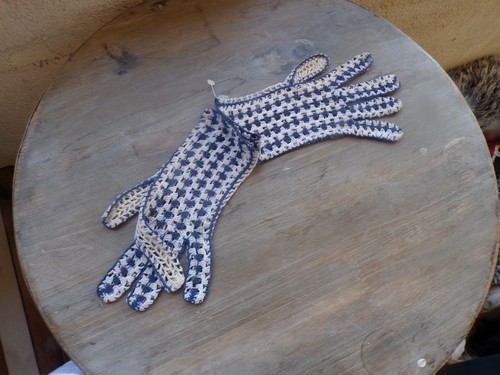 Linge ancien gants crochet - linge, au