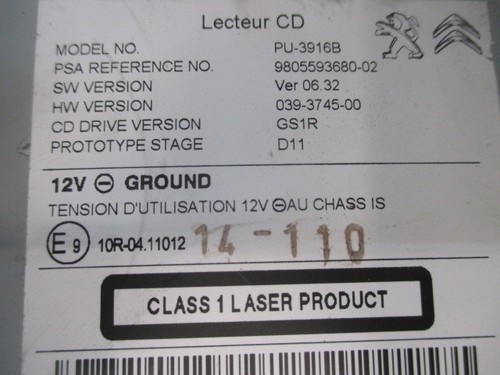 Lecteur citroen ds4 - cd,