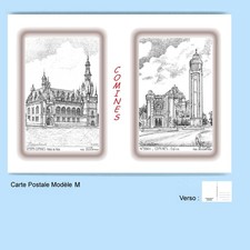CP M 59079-641 CARTE POSTALE 2 DESSINS 59 COMINES