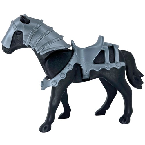 Playmobil cheval noir/argenté