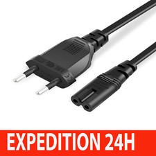 Câble Cordon d'alimentation 2 pin 2 broches vers C7 pour TV, PC, PS, Xbox
