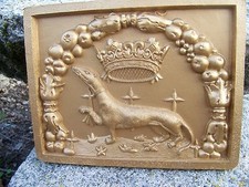 RE0202   BLASON MURAL  HERMINE   MEDIEVAL ARMOIRIE  PIERRE RECONSTITUEE PROMO