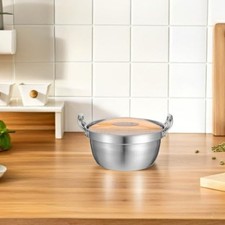 Pot Ergonomique avec Couvercle Bois Cuisinière Gaz et Induction Compatible Pot