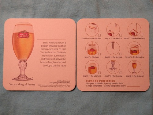 Sous verre bière stella - À,