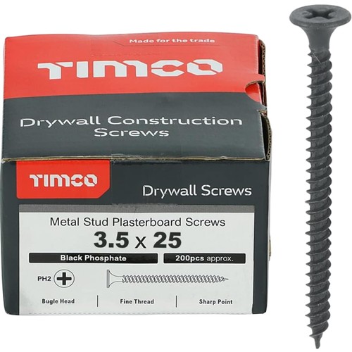 Vis placo 5x25mm noir - 3.5x25mm,