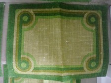 Lot de 4 places années 70 Flower Power lin chiffon-dahnke