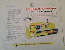 PLANCHE JOUSTRA BULLDOZER ELECTRIQUE PROVENANT DU CATALOGUE 1960 AVEC TARIFS