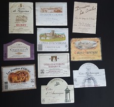 Lot étiquettes de vin divers cépages 