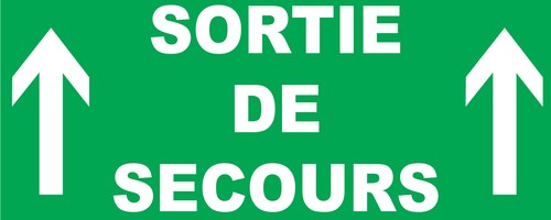 Panneau sortie secours en - panneau, de