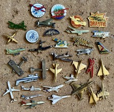 LOT DE 35 PIN'S AVIATION AVION DORE Militaire Civile CONCORDE RAFALE