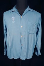 Vintage 1950's Brodé Bleu