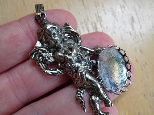 Angel rhodium silver plated - angel,