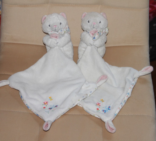 Doudou pommette chat blanc - ,