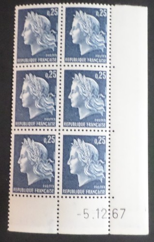 France 1967 coin date timbre - 1967, date'