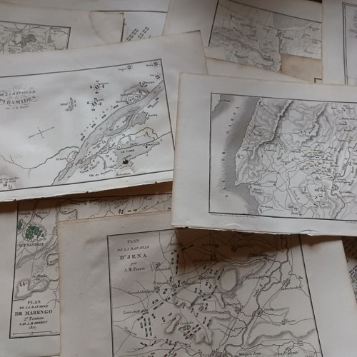 Lot gravures cartes batailles - lot,