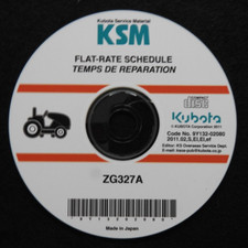 Véritable Kubota ZG327A Zero-Turn Tondeuse Plat Taux Annexe Manuel Sur CD