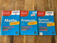 Lot 3 Livres prépa CRPE : Maths + Français + épreuve d'entretien Hatier Concours
