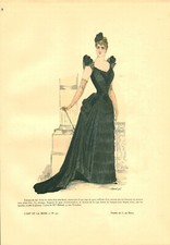 Gravure ancienne 1889 mode