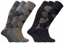 3 paires homme fines chaud tres longue hautes laine chaussettes en gris / marron