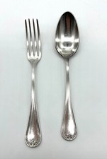 Fourchette cuillère métal argenté – fleur de lys – monogrammées Berry Boulenger