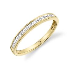 14K or Jaune Diamants Baguette Anneau de Mariage Channel Set Naturel 0.30 CT