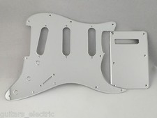 STRATOCASTER Argent Miroir Sss Rayure Plaque Ensemble Pickguard Pour USA / Mex