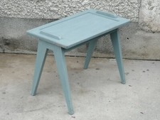 Table basse plateau amovible design 50 René Gabriel? Compas