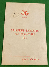 Charrue Labours en Planches -  Massey Ferguson 893. Notice entretien - 1963