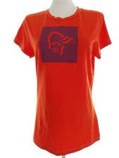 💚 NORRONA T-Shirt pour Femmes Orange M Manches courtes Coton 100% Col rond 💚