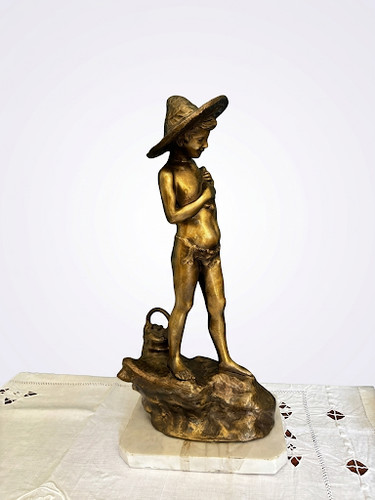 Ancienne statue régule doré - ancienne,