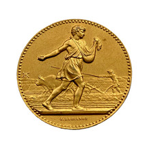 Médaille argent dorée semeur - dorée,