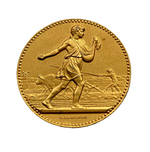 Médaille argent dorée - dorée, semeur