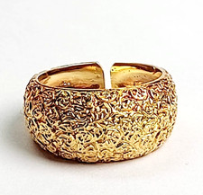 Bague De Style Vintage Années 70 Italie En Or Massif 18K