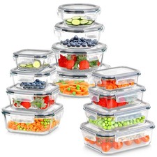 Boîte Alimentaire Hermétique Verre Lot 12 Four Micro-ondes Congélateur