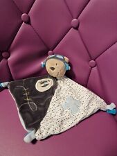 Doudou Sauthon Plat Ours Aviateur Lazare Oscar Bon Voyage Gris Bleu pois