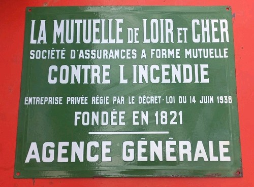 Plaque émaillée assurance - plaque,