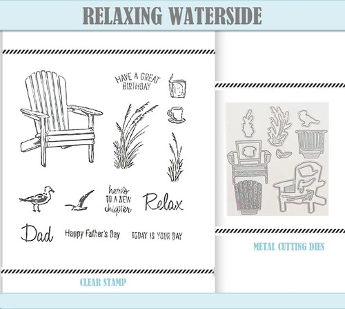 Relaxing waterside stamp and - relaxing,