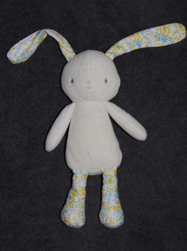 Doudou lapin ecru bleu - 🍀doudou,