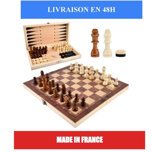 Jeu échecs pliable bois - jeu,