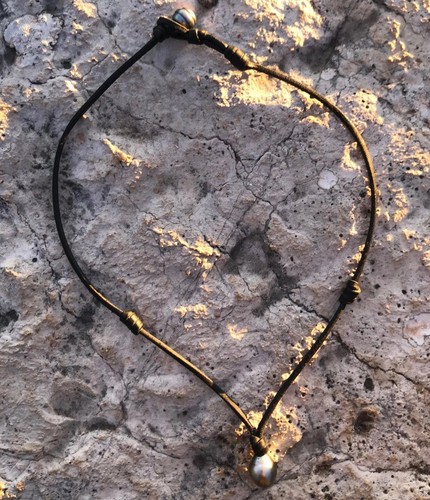 Collier femme deux perles