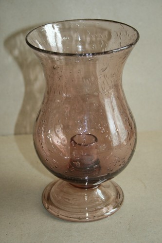 Bougeoir aubergine verre - bougeoir, en