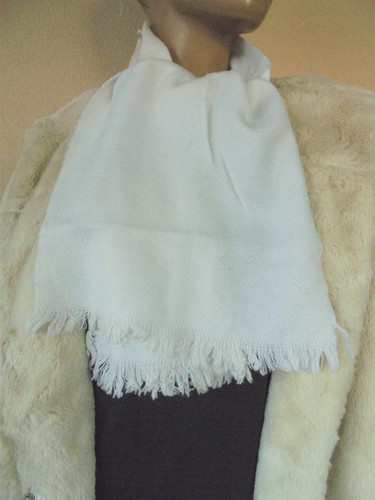 Echarpe hiver uni blanche a - echarpe,
