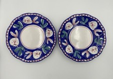 2 Assiettes Solimene Italy Poissons Ø21cm Céramique Vintage Parfait État