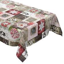 Nappe de Table en Toile Cirée Noël P1031-2 Bois Cœurs Carré Rond Oval