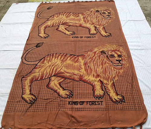 Lion couvre lit indien tenture - lion, couvre-lit