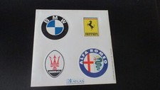 planche ( 13 cm / 13 ) stickers BMW Ferrari Maserati Alfa Romeo éditions Atlas