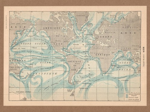 Carte ancienne courants - carte,