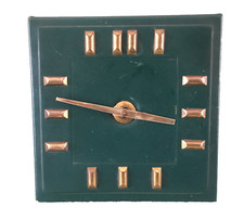 Pendulette de bureau gainée façon Adnet, fonctionnelle ART DECO