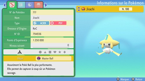 Pokemon jirachi 6iv diamant - jirachi, (diamant