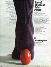PUBLICITE ADVERTISING 085  1971  les chaussettes BURLINGTON L'oeuf POWER VIOLET